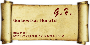 Gerbovics Herold névjegykártya